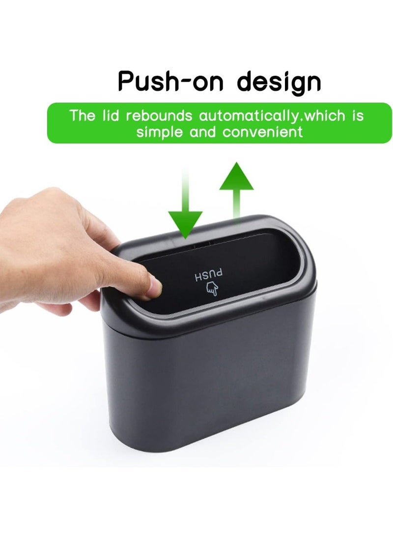 باسكت عربية  سلة مهملات السيارة - صندوق قمامة صغير مانع للتسرب - منظم لملحقات المقعد الامامي والخلفي للسيارة - خزانة ملابس علوية للنوم والمنزل - صندوق تخزين مقاوم للماء بغطاء محمول قابل للتعليق في المكتب - صندوق معلق داخل السيارة لقبضة يتم الضغط عليه للفتح بسكت عربية للون اسود - Image 5